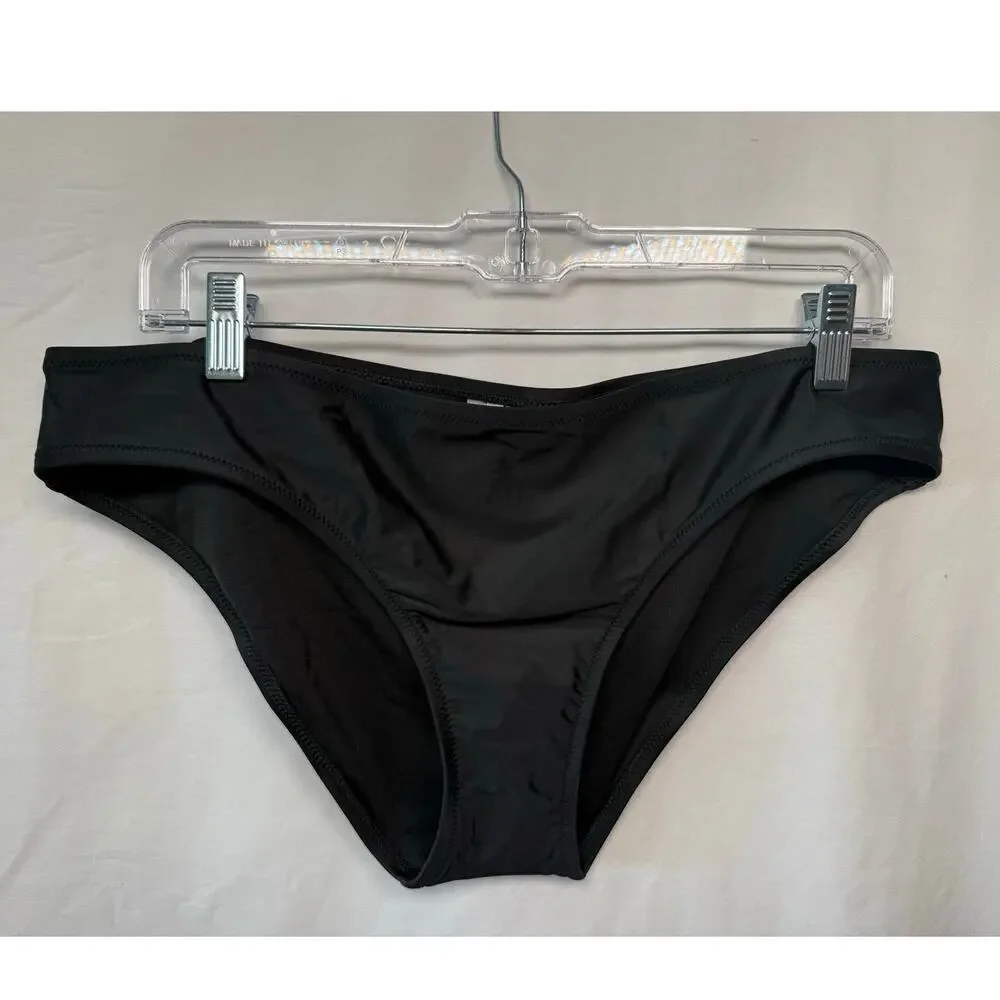 Madewell Classic Contrast Bikini Bottom, Black, Size XL - NEW with tags